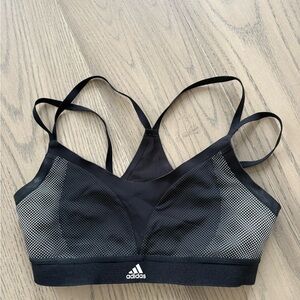 Adidas Women's Black and Gray Sports Bra